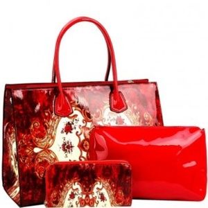 Beautiful 3 piece handbag set with Floral pattern